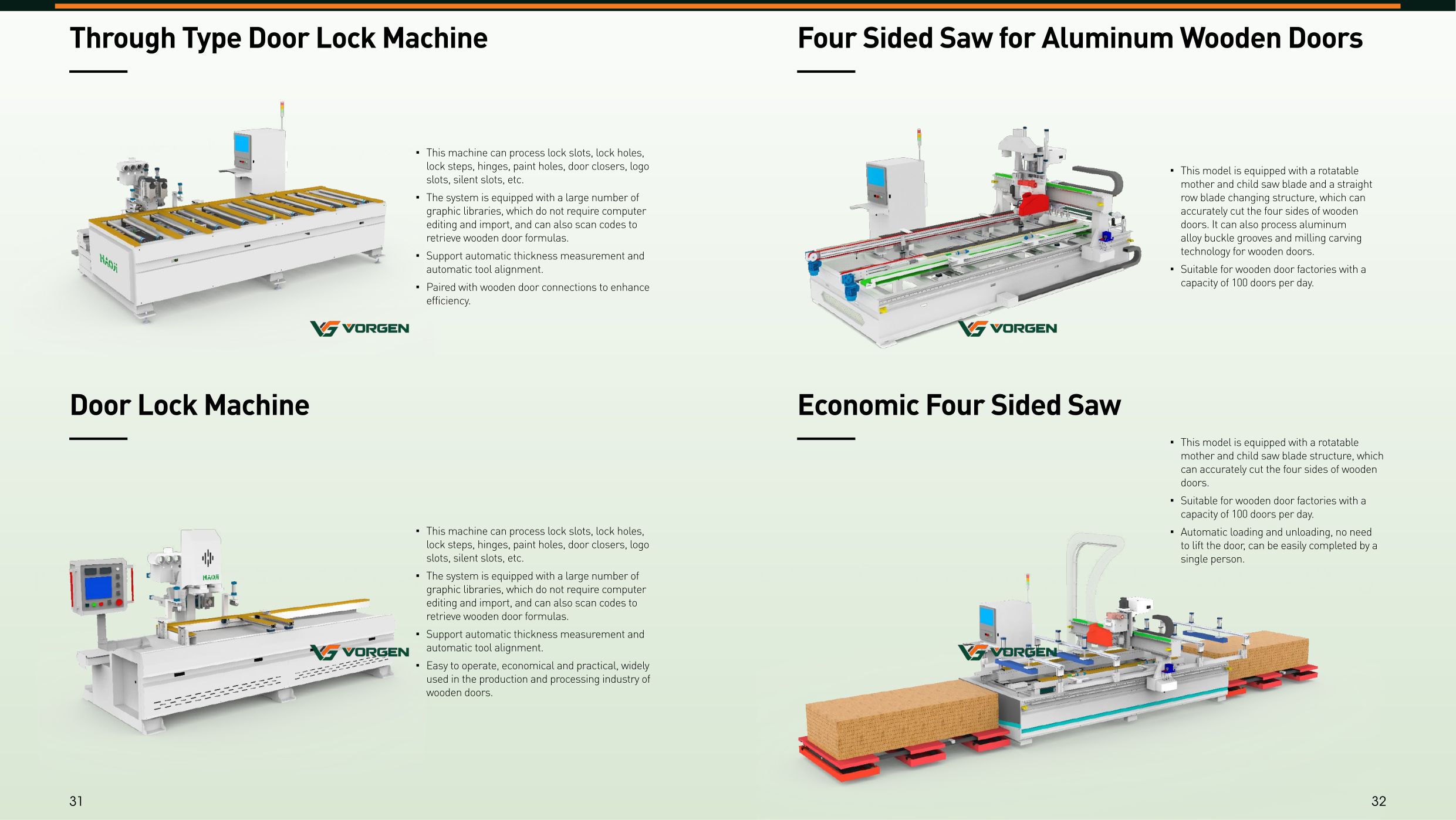 Door Lock & Four-Sided Saw Machines