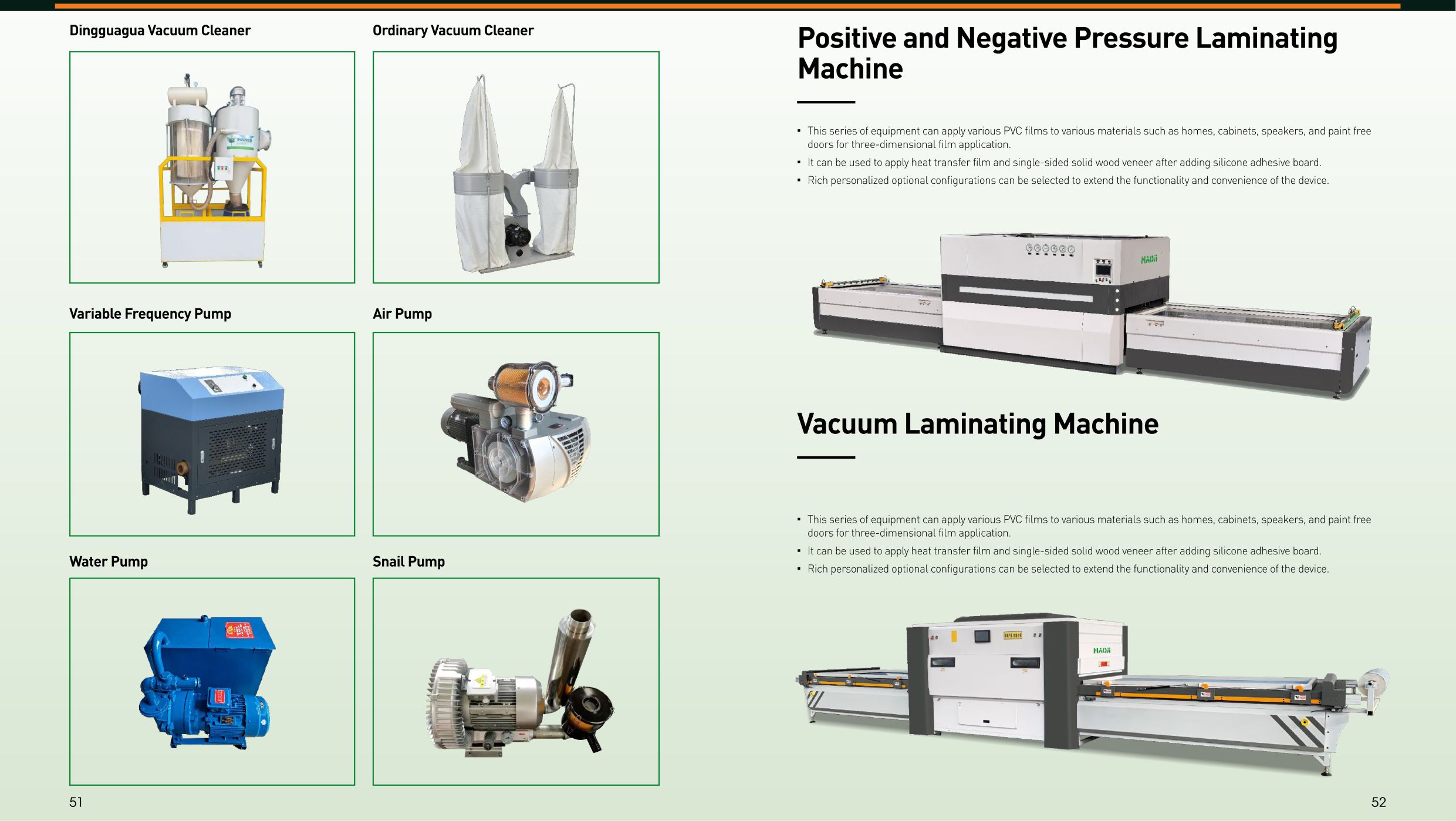 Laminating, Vacuum & Supporting Equipment