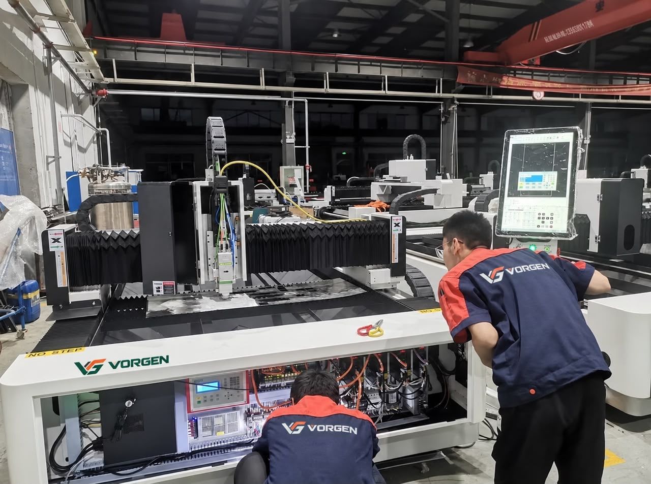 A VORGEN technician servicing a machine