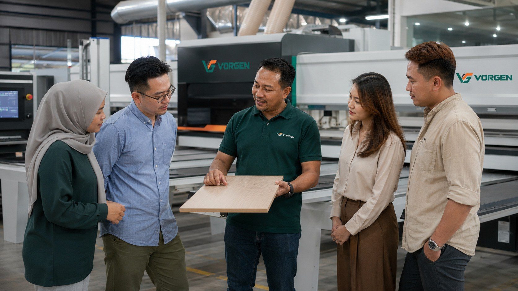 Reviewing a panel sample with a customer