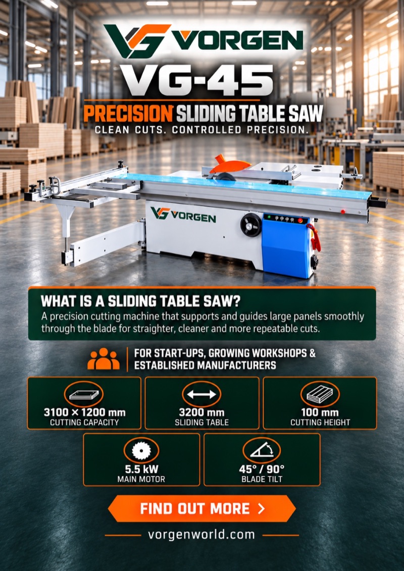 Precision Sliding Table Saw brochure cover